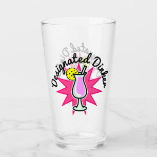 Pickleball Designated Dinker - Pink Cocktail Glass
