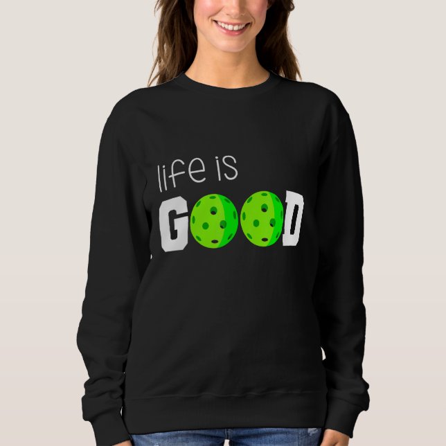 Pickleball Dink Player Pickle Paddle Court Sweatshirt (Front)