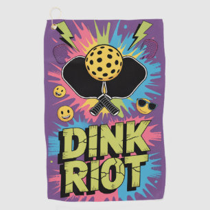 Pickleball Dink Riot Funny Urban Splash Golf Towel