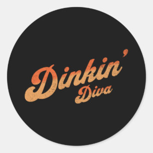 Pickleball Dinking Diva pickle ball Classic Round Sticker