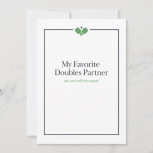 Pickleball Doubles Partner Card   Navy Green