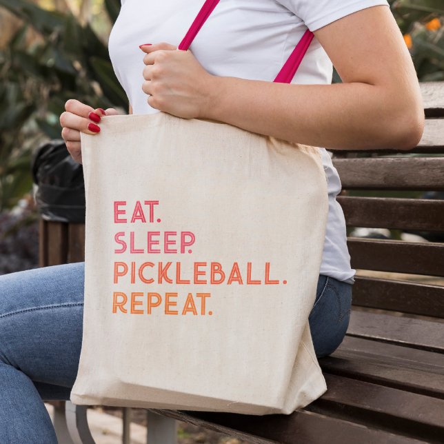 Pickleball: Eat Sleep Pickleball Repeat Tote Bag (Creator Uploaded)