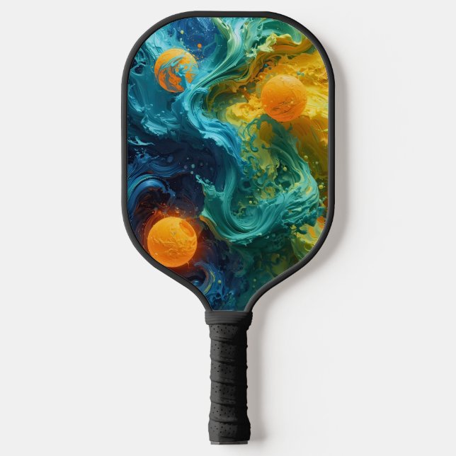 Pickleball Energy Swirl – Abstract Motion Poster Paddle (Front)