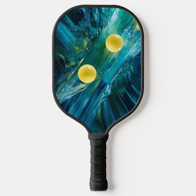 Pickleball Energy Swirl – Abstract Motion Poster Pickleball Paddle (Front)
