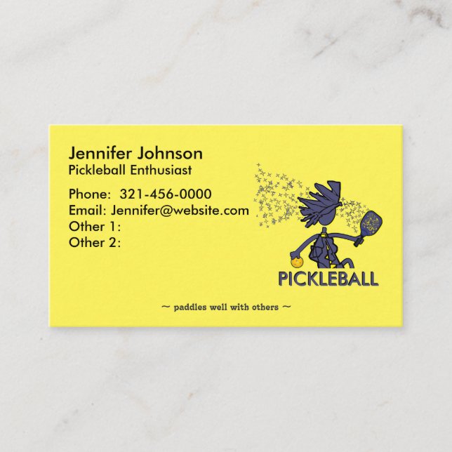 Pickleball Enthusiast Business Card (Front)