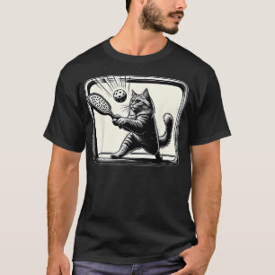 Pickleball Enthusiast Cat Lover Paddle T-Shirt