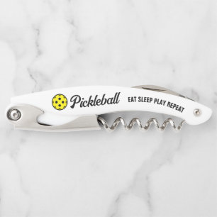 Pickleball fan corkscrew wine bottle opener gift