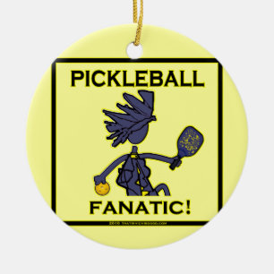 Pickleball Fanatic Gifts & T Shirts Ceramic Tree Decoration