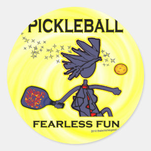 Pickleball Fearless Fun Classic Round Sticker