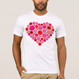 Pickleball Filled Heart Pink and Red Love T-Shirt