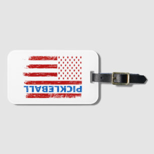 Pickleball Flag - Playing Paddleball Pickleball Am Luggage Tag