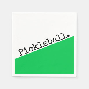 PICKLEBALL Fun Bright Green White Colour Block Napkin