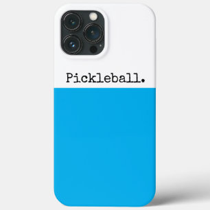 PICKLEBALL Fun Bright Sky Blue White Colour Block iPhone 13 Pro Max Case