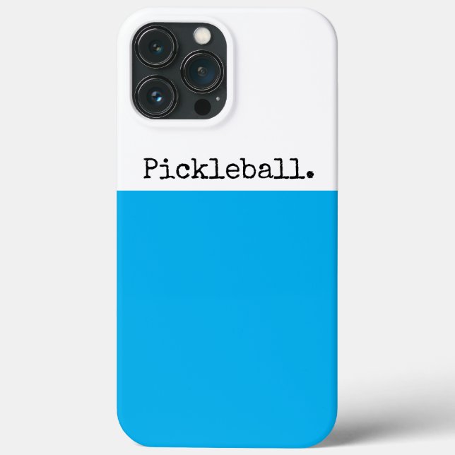 PICKLEBALL Fun Bright Sky Blue White Colour Block Case-Mate iPhone Case (Back)