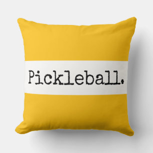 PICKLEBALL Fun Bright Tropical Pink White Stripes Cushion