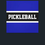 PICKLEBALL Fun Royal Navy Blue Black White Stripes Canvas Print<br><div class="desc">This athletic design features big sporty letters inside a wide black stripe highlighted with white stripes on a royal navy blue background.  The colours and PICKLEBALL text in this template design can be personalised.</div>