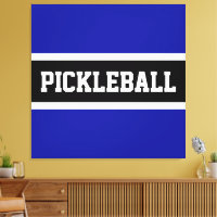 PICKLEBALL Fun Royal Navy Blue Black White Stripes