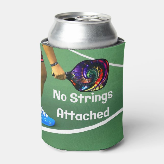 Pickleball Funny No Strings Attached Can Cooler (Can Front)