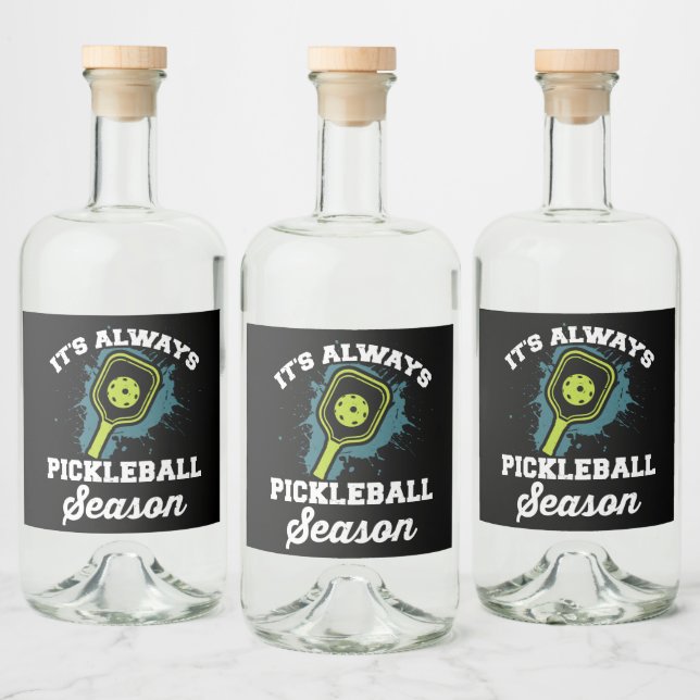 Pickleball Funny Pickleball Gifts Liquor Bottle Label (Bottles)
