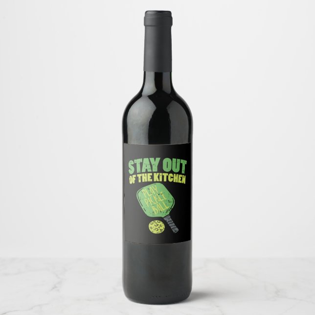 Pickleball Funny Pickleball Gifts Wine Label (Front)