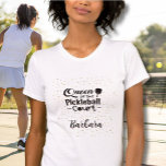 Pickleball Gal Queen of the Court Bella Canvas T-Shirt<br><div class="desc">Yes, there is a queen of the pickleball court in your life who would really enjoy this fun Bella Canvas t-shirt as a gift. Yes -- Queen of the Pickleball Court with lots of glam and some glitter and personalised with her name. Any design questions, just send a chat and...</div>