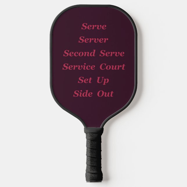 Pickleball Game Phrases Sayings And Words Paddle (Front)