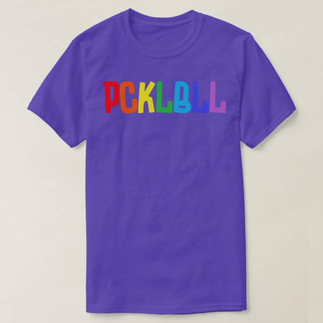Pickleball Gear Rainbow Consonants 2 T-Shirt (Design Front)