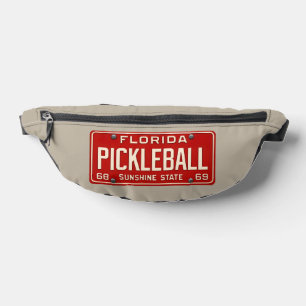Pickleball Gear   Red Retro Florida License Plate Bum Bags