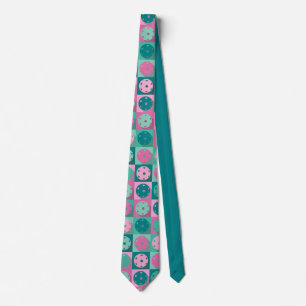 Pickleball - geometric pattern, pastel colours. tie