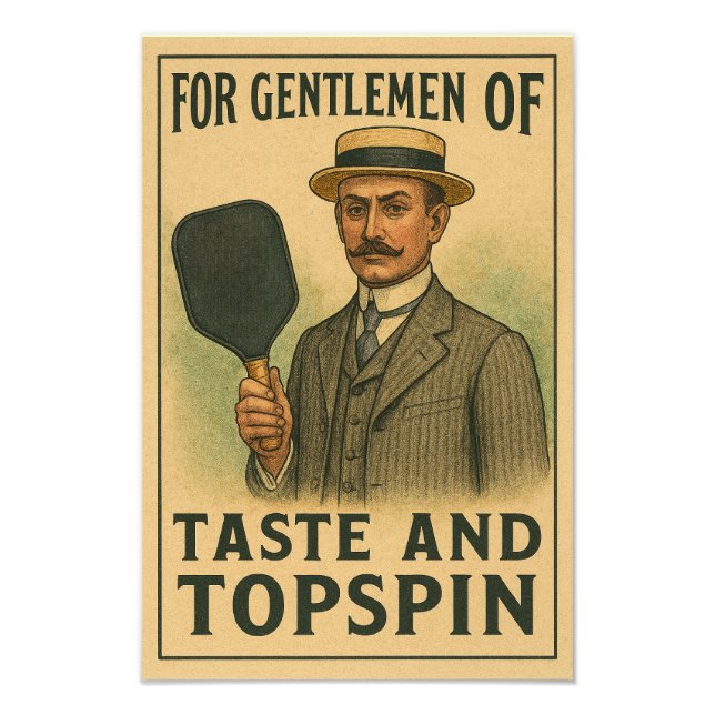 Pickleball Gift For Gentlemen Of Taste And Topspin Photo Print (Front)