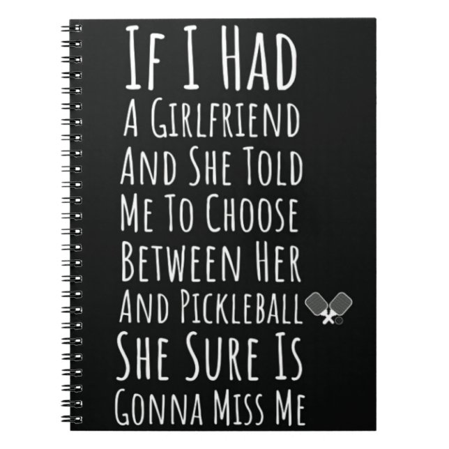Pickleball Gifts for Him Funny Notebook Men Player (Front)