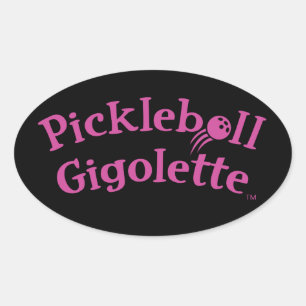 Pickleball Gigolette™ Swingrz Swag Court Jester Oval Sticker