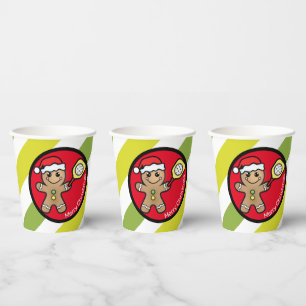 Pickleball  Gingerbread boy  custom text  Paper Cups