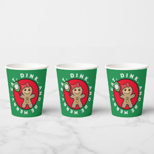 Pickleball  Gingerbread girl custom text  Paper Cu Cups