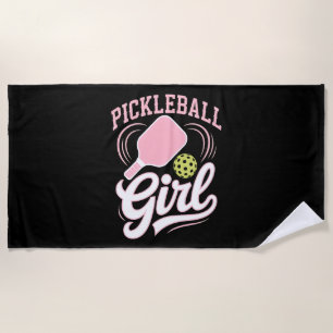 Pickleball Girl Player Beach Towel