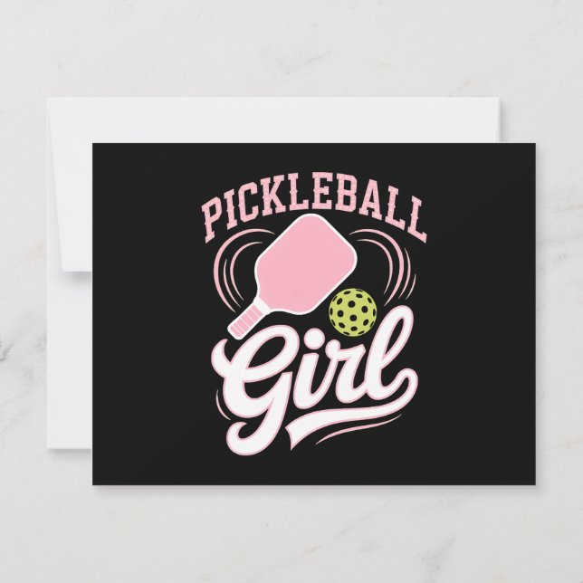 Pickleball Girl Player Invitation (Back)