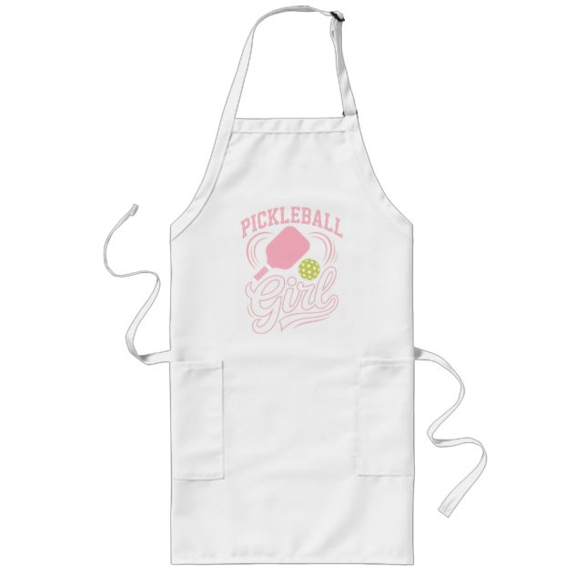 Pickleball Girl Player Long Apron (Front)