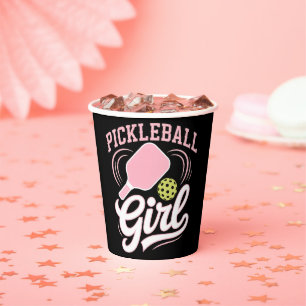 Pickleball Girl Player Paper Cups