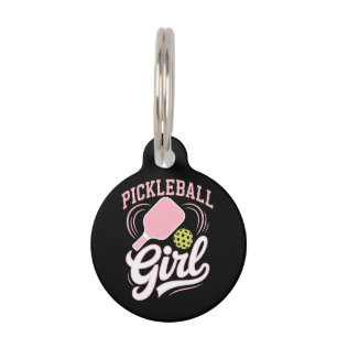 Pickleball Girl Player Pet Tag
