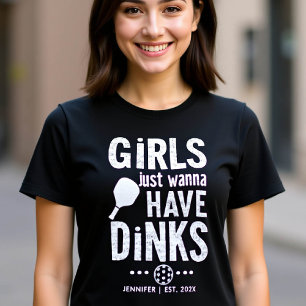 Pickleball Girls Just Fun Gift Type Personalised T-Shirt