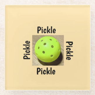 Pickleball glass coaster