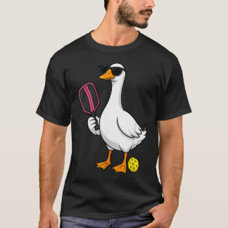 Pickleball Goose With Sunglasses Funny T-Shirt