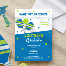 Pickleball Graduation Party Sports Blue Green
