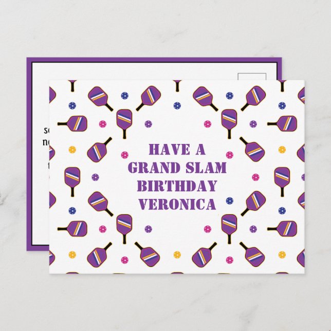 Pickleball Grand Slam Birthday  Customisable  Post Postcard (Front/Back)
