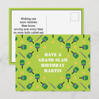Pickleball Grand Slam Birthday  Customisable  Postcard