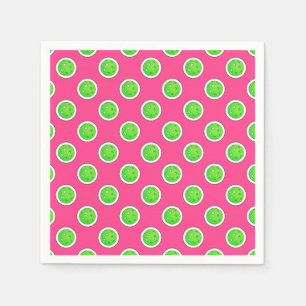 Pickleball Green Pickleballs Polka Dots Hot Pink Napkin