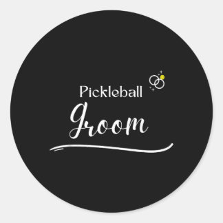 Pickleball Groom - Couple Dating Wedding - Classic Round Sticker