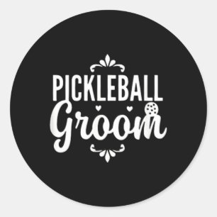 Pickleball Groom - Couple Dating Wedding - Classic Round Sticker