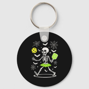 Pickleball Halloween Costume, Spooky Season Skelet Key Ring