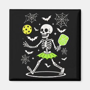 Pickleball Halloween Costume, Spooky Season Skelet Magnet